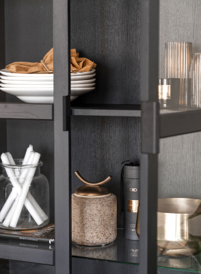 Everett vitrinskåp svart ek/svart#3