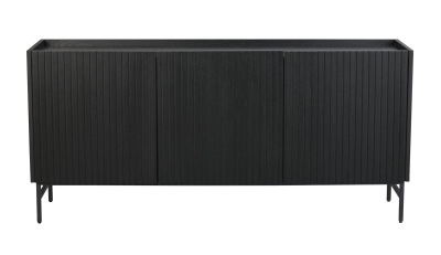 Halifax sideboard 160 svart ek/svart metall