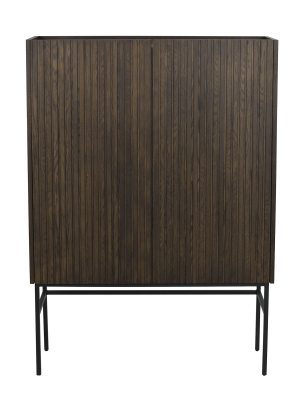 Halifax skåp 100 brun ek/svart metall