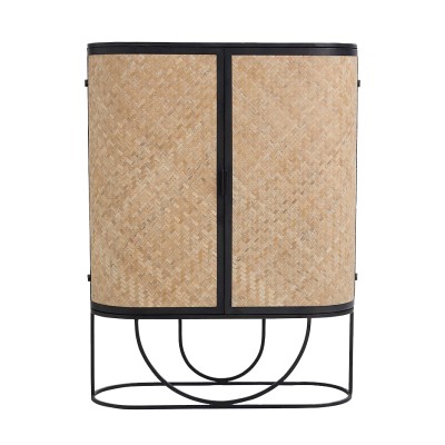 Boston skåp metall/flätad fanér