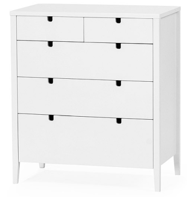 Klinte byrå 3+2 djup lådor vitlack