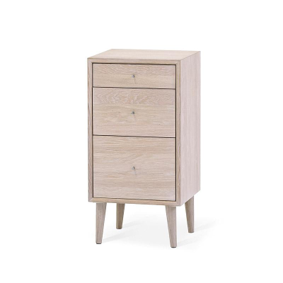 Nordik byrå 3 lådor vitoljad ek