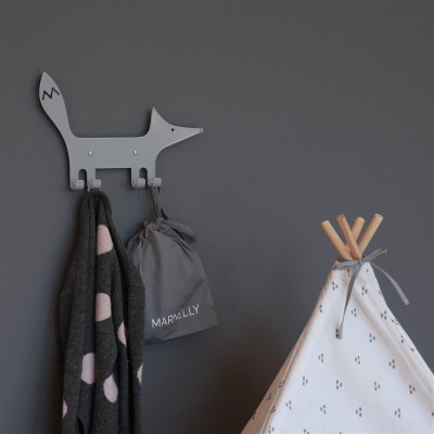 Räv väggkrok grå#2