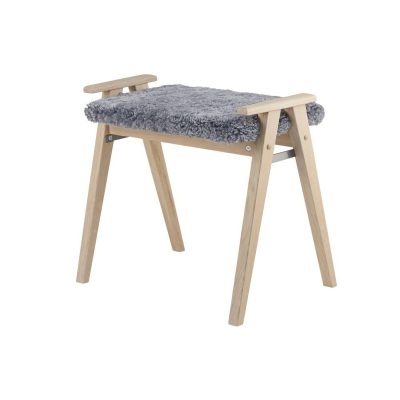 Alme pall vitoljad ek/fårskinn ljusgrå