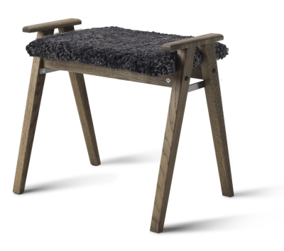 Alme pall rökt ek/fårskinn mörkgrå