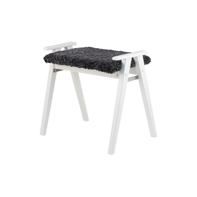 Alme pall vitlack/fårskinn mörkgrå