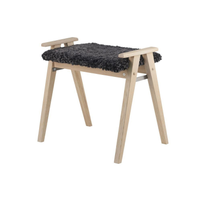 Alme pall vitoljad ek/fårskinn mörkgrå