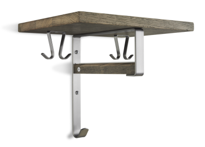 Cott hatthylla rökt ek/slipat stål