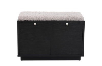 Confetti bänk 2L svartbetsad ek/fårpälsimitation