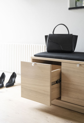 Confetti bänk 2L vitpigmenterad ek/svart tyg#3