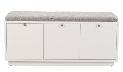 Confetti bänk 3L vit/fårskinnslook