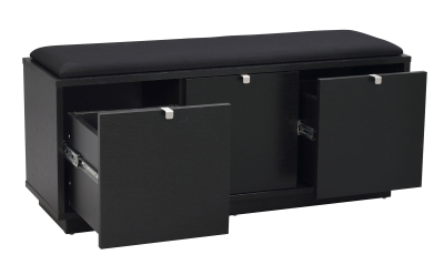 Confetti bänk 3L svartbetsad ek/svart tyg#2