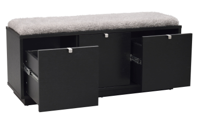 Confetti bänk 3L svartbetsad ek/fårskinnslook#5