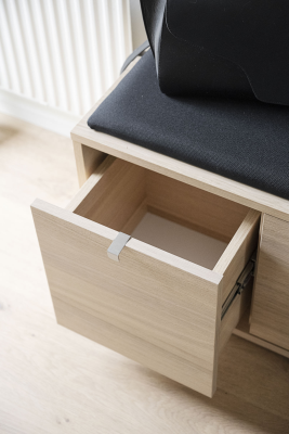 Confetti bänk 3L vitpigmenterad ek/svart tyg#3