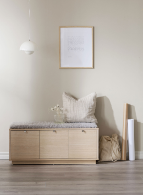 Confetti bänk 3L vitpigmenterad ek/fårskinnslook#2