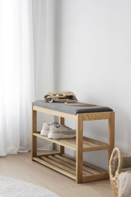 Confetti skoställ/sittbänk 80 oljad ek/mörkgrå#2