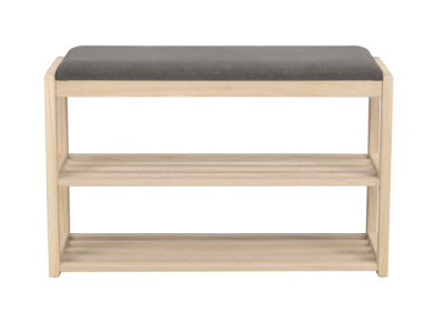 Confetti skoställ/sittbänk 80 vitpigmenterad ek/mörkgrå