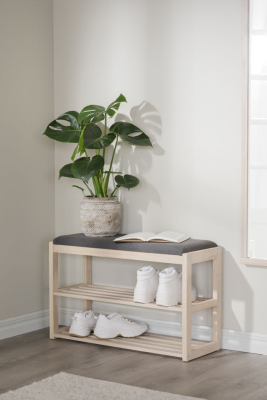 Confetti skoställ/sittbänk 80 vitpigmenterad ek/mörkgrå#3