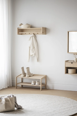 Hillmond skohylla 80 vitpigmenterad ek#3