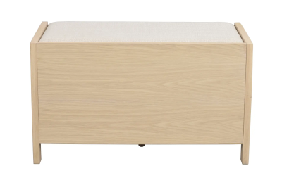 Hillmond bänk 2L 80 vitpigmenterad ek/beige tyg#8