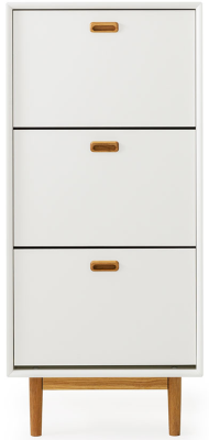 Svea skoskåp 3KL vit/ek