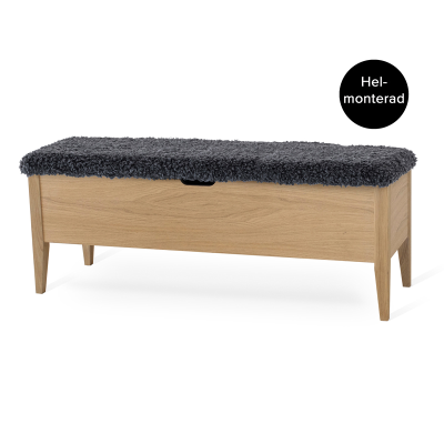 Klinte bänk 120 cm oljad ek med fårpälsimitation