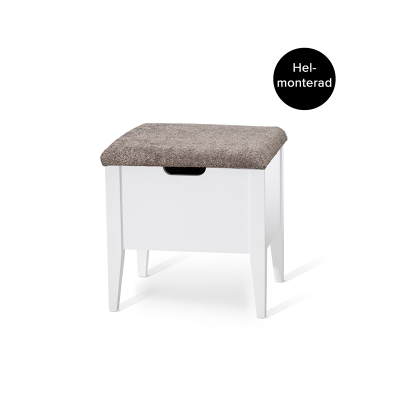 Klinte bänk 45 cm vit med Abriamo brun