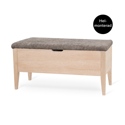 Klinte bänk 90 cm vitoljad ek med Abriamo brun