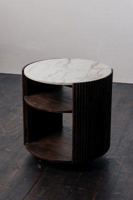 Chicago drinkvagn mörkbrun/vit marmor#3