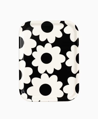 Flora serveringsbricka 20x27 cm svart