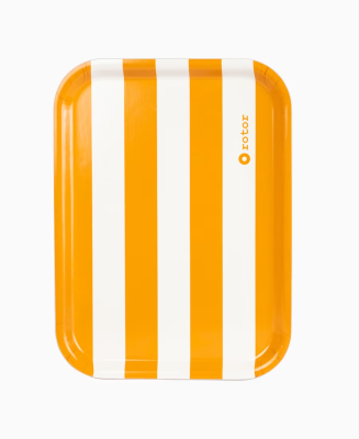 Stripes serveringsbricka 20x27 cm orange