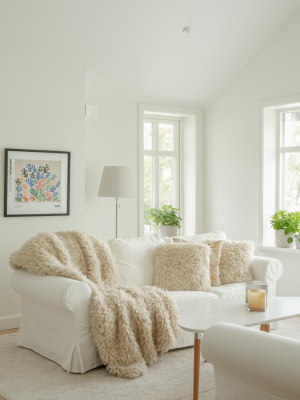 Wooly pläd 120x180 cm beige#4