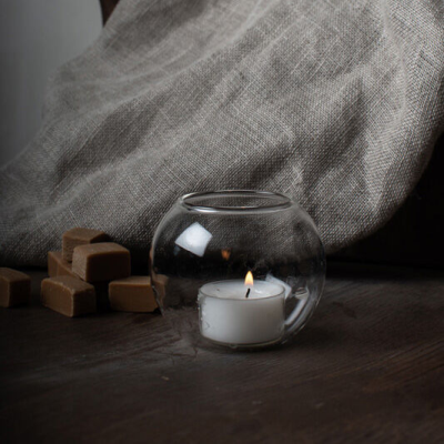 Blomstermåla ljuslykta/vas liten