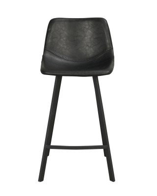 Auburn barstol svart konstläder/svarta metallben