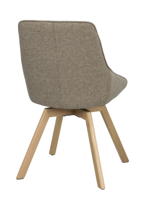 Alison stol mörkbeige tyg/ekben snurr#4