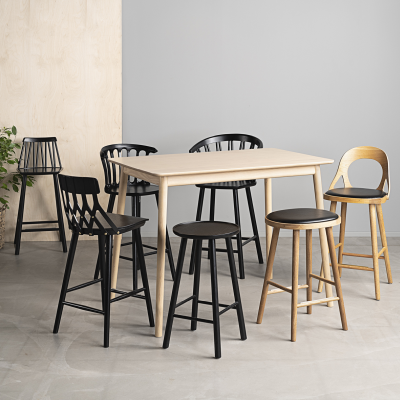 ZigZag barstol 63 cm svartbetsad ask#3