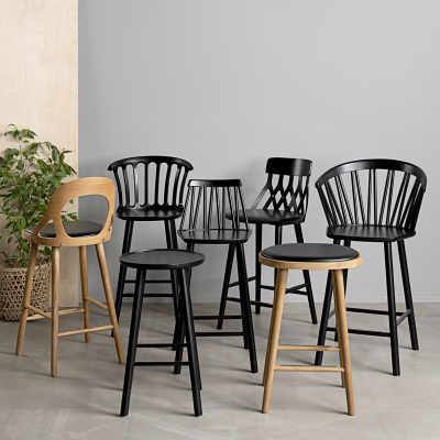 ZigZag barstol 63 cm svartbetsad ask#4