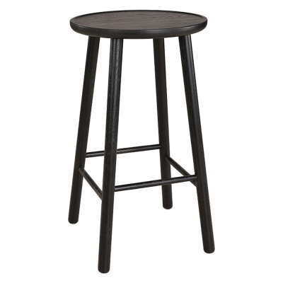 ZigZag barpall 63 cm svartbetsad ask