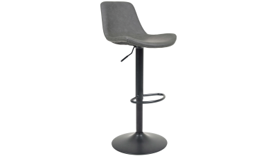 Jack barstol mörkgrå vintage PU/svart metall höj-och sänkbar