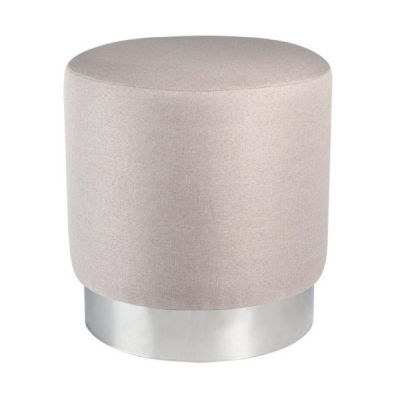 Bling sittpuff rosa linne/krom