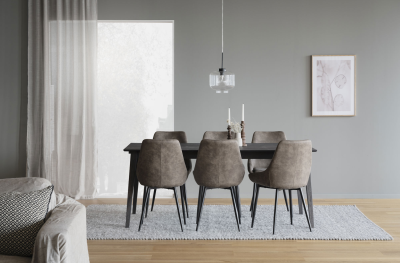 Sierra stol mullvad microfiber/svarta metall ben#3