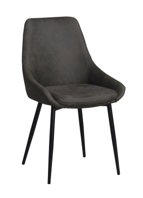 Sierra stol mörkgrå microfiber/svarta ben#2