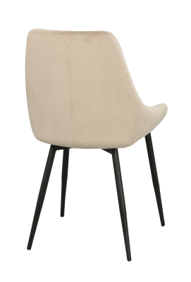 Sierra stol beige sammet/svarta metall ben#5