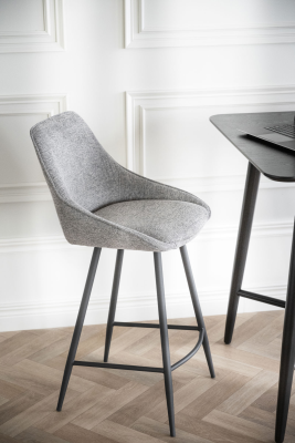 Sierra barstol grått tyg/svarta metallben#3