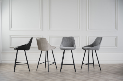 Sierra barstol grått tyg/svarta metallben#5