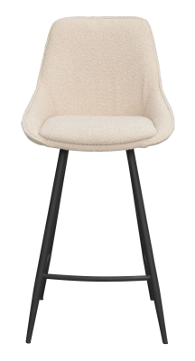 Sierra barstol beige bouclétyg/svarta metallben