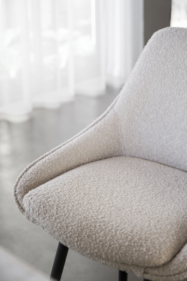 Sierra barstol beige bouclétyg/svarta metallben#3