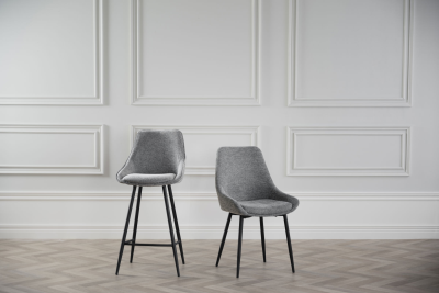 Sierra stol grått tyg/svarta metall ben#3