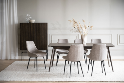 Sierra stol beige tyg/svarta metall ben#4