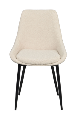 Sierra stol beige bouclétyg/svarta metall ben#1